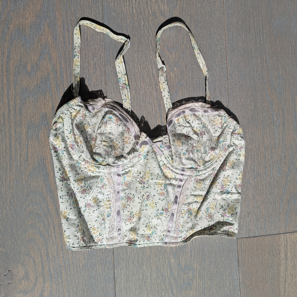 Wacoal Vintage Floral Lace-Trim Bustier Bra, B Cup